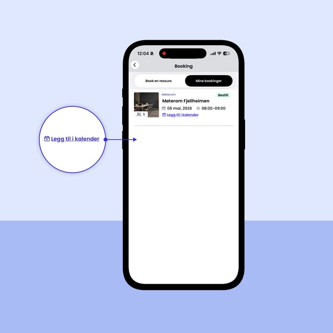 Booking - Legg til i kalender - Izy App