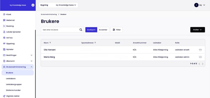 Brukeradministering - Brukere - Izy Portal