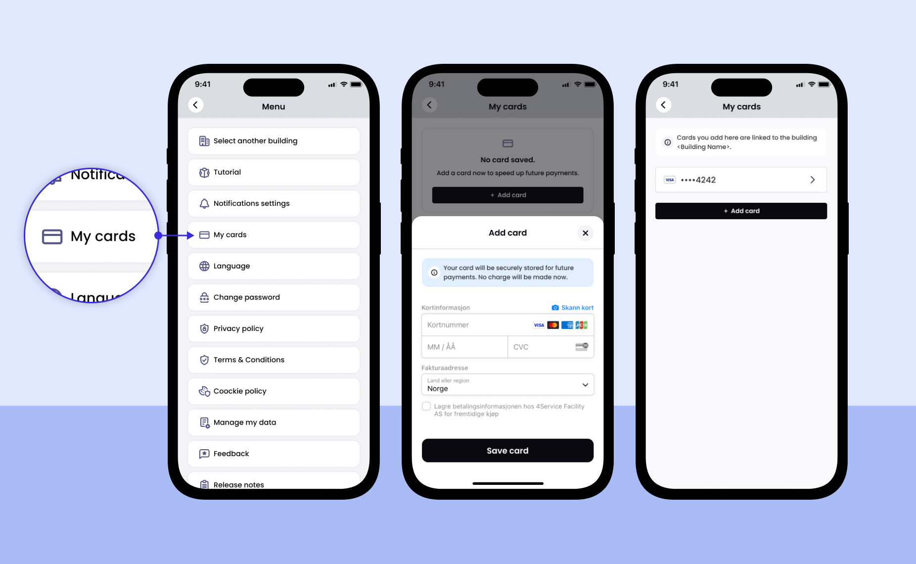Slik legger du inn betalingskort i Izy App