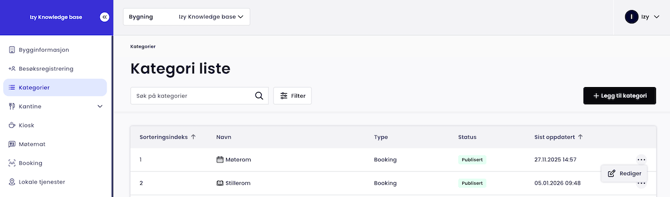 Kategorier - Redigere kategori i Izy Portal
