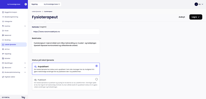 Lokale tjenester - avpublisert ressurs - Izy Portal
