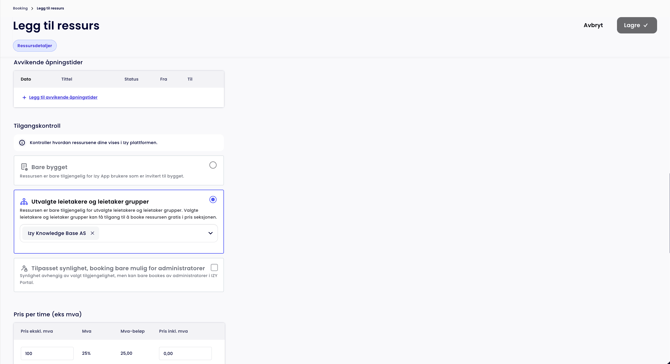 Izy Portal - Booking - Tilgangskontroll