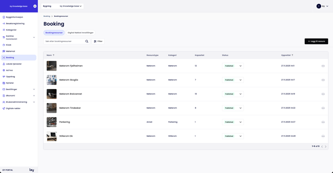 Izy Portal - Booking - Oversikt
